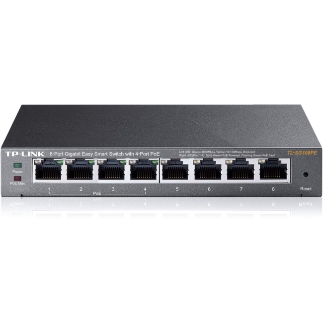 TP-LINK 8-Port Gigabit Easy Smart Switch with 4-Port PoE TL-SG108PE