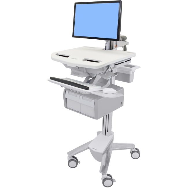 Ergotron StyleView Cart with LCD Arm, 2 Tall Drawers (2x1) SV43-12C0-0