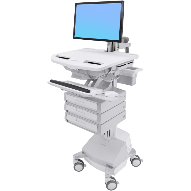 Ergotron StyleView Cart with LCD Arm, SLA Powered, 3 Drawers (1x3) SV44-1231-1