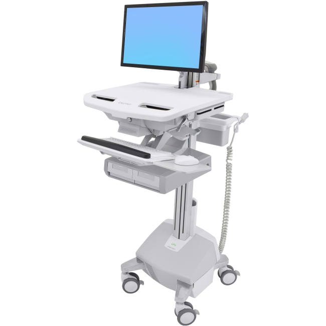 Ergotron StyleView Cart with LCD Arm, LiFe Powered, 2 Drawers (2x1) SV44-12A2-1