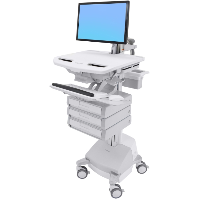 Ergotron StyleView Cart with LCD Arm, SLA Powered, 1 Tall Drawer (1x1) SV44-12B1-1