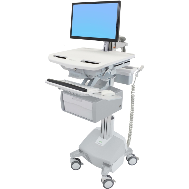 Ergotron StyleView Cart with LCD Arm, LiFe Powered, 1 Tall Drawer (1x1) SV44-12B2-1