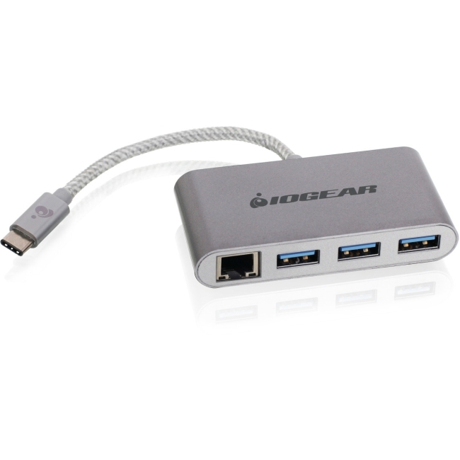 Iogear HUB-C Gigalinq USB-C to USB-A Hub with Ethernet Adapter GUH3C34