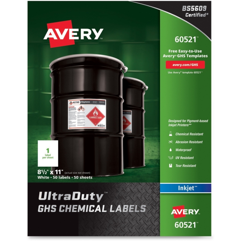 Avery GHS Chemical Container Labels 60521 AVE60521