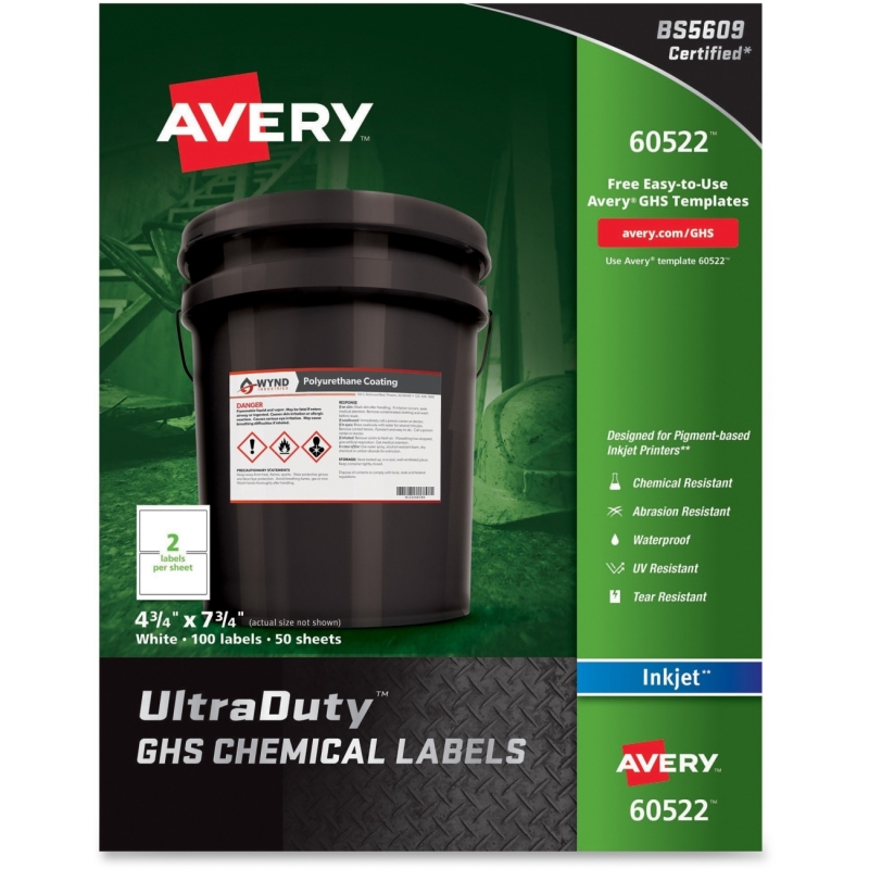 Avery GHS Chemical Container Labels 60522 AVE60522