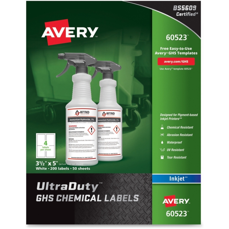 Avery GHS Chemical Container Labels 60523 AVE60523