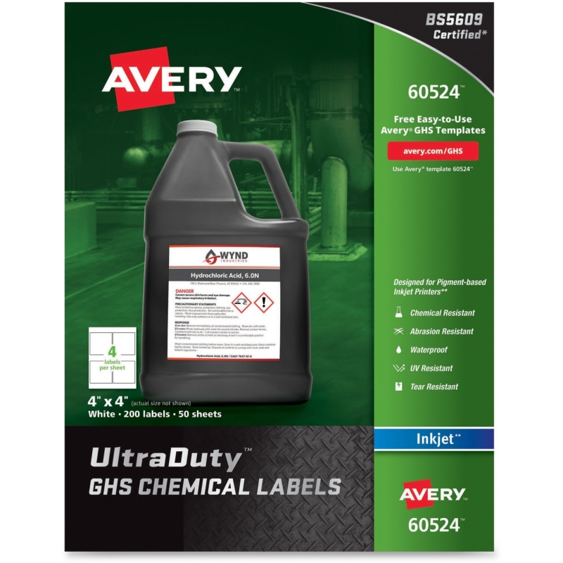 Avery GHS Chemical Container Labels 60524 AVE60524