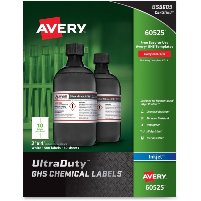 Avery GHS Chemical Container Labels 60525 AVE60525