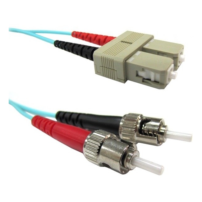 Weltron SC/ST Multi-Mode 50/125M Aqua Fiber Patch Cable - 3M 90-2101-3M