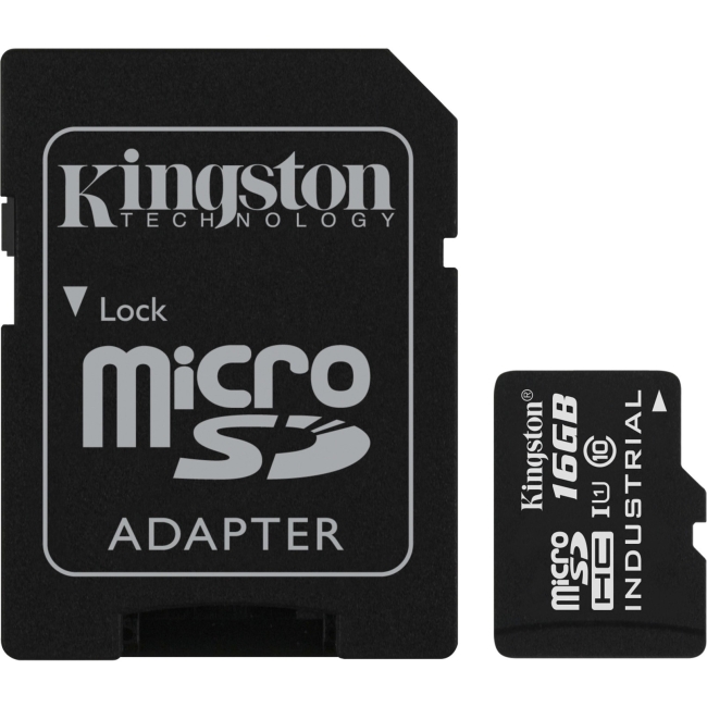 Kingston 16GB microSDHC UHS-I Class 10 Industrial Temp Card + SD Adapter SDCIT/16GB