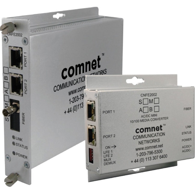 ComNet 2 Ch 10/100 Mbps Ethernet 1310nm, 30 W PoE+ CNFE2003S2POE/M