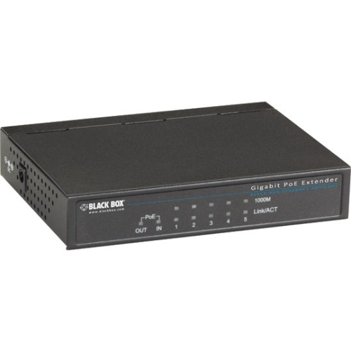 Black Box Gigabit 802.3af PoE Repeater with Switch LPR1131