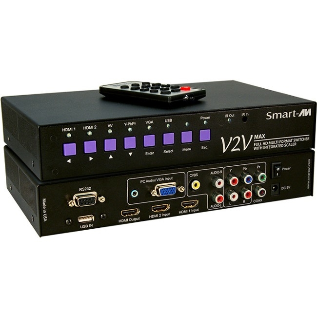 SmartAVI Full HD Multi Format, 6-Port Switcher with Integrated Scaler V2V-MAX-S