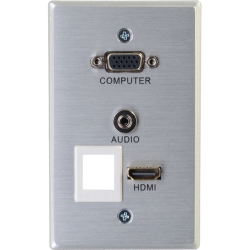 C2G HDMI, VGA, and Stereo Audio with One Keystone Single Gang Wall Plate 60168