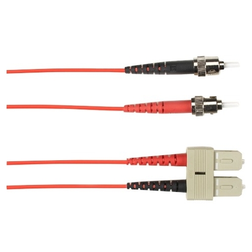 Black Box 4-m, ST-SC, 62.5-Micron, Multimode, Plenum, Red Fiber Optic Cable FOCMP62-004M-STSC-RD