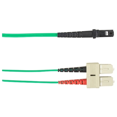 Black Box 2-m, SC-MTRJ, 62.5-Micron, Multimode, PVC, Green Fiber Optic Cable FOCMR62-002M-SCMT-GN