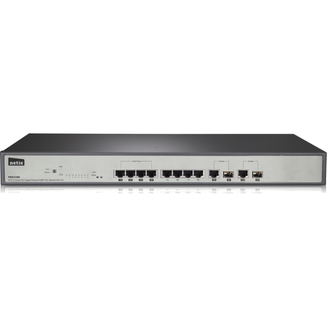 Netis 8FE+2 Combo-Port Gigabit Ethernet SNMP PoE Switch PE6310H