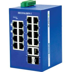 B+B 16-port 10/100Mbps + 2-port GbE Combo Monitored Ethernet Switch SEC318-2SFP-T