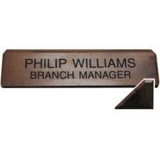 Xstamper Engraved Walnut Desk Sign K82 XSTK82