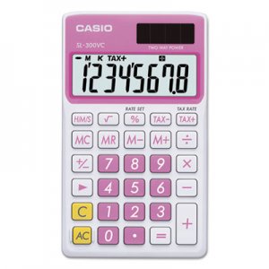 Casio SL-300VCPK Handheld Calculator, 8-Digit LCD, Pink CSOSL300VCPK SL-300VC-PK