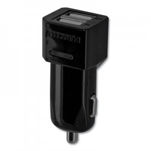 Duracell Hi-Performance Car Charger for USB Devices, Two Ports, LED Light ECAPRO168 PRO168