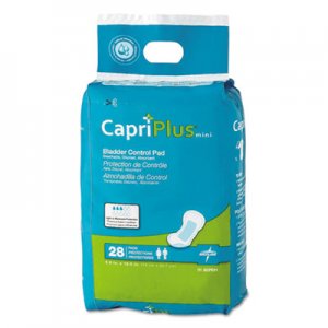 Medline Capri Plus Bladder Control Pads, Regular, 5 1/2" x 10 1/2", 28/Pack, 12/Carton MIIBCPE01CT BCPE01CT
