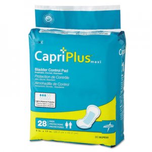 Medline Capri Plus Bladder Control Pads, Ultra Plus, 8" x 17", 28/Pack, 6/Carton MIIBCPE03CT BCPE03CT