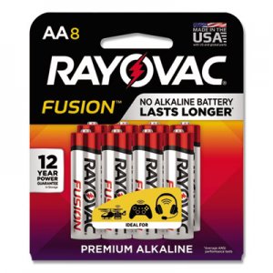Rayovac Fusion Advanced Alkaline Batteries, AA, 8/Pack RAY8158TFUSK 8158TFUSK