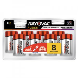 Rayovac Fusion Advanced Alkaline Batteries, D, 8/Pack RAY8138LTFUSK 8138LTFUSK