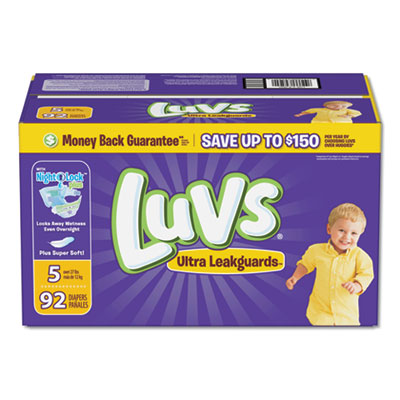 Luvs Diapers w/Leakguard, Size 5: 27 to 35 lbs, 88/Carton PGC85940CT 85940