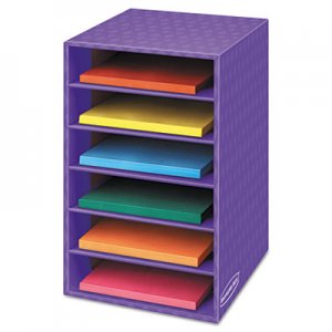 Fellowes Vertical Classroom Organizer, 6 shelves, 11 7/8 x 13 1/4 x 18, Purple FEL3381201 3381201