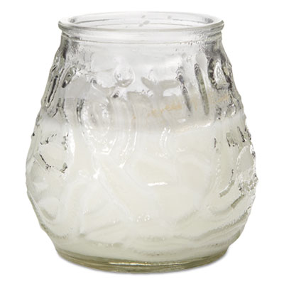 FancyHeat Victorian Filled Glass Candles, 60 Hour Burn, 3 3/4"h, Clear, 12/Carton FHCF460CL F460CL