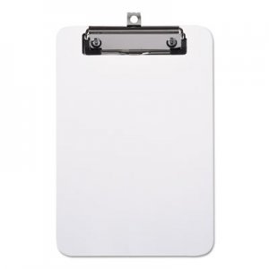 Genpak Plastic Clipboard with Low Profile Clip, 1/2" Capacity, Holds 5 x 8, Clear UNV40312
