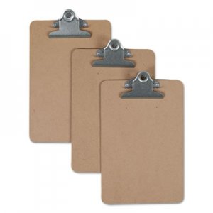 Genpak Hardboard Clipboard, 3/4" Capacity, 5 x 8 Sheets, Brown, 3/Pack UNV05610VP