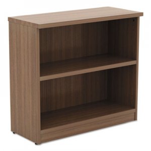 Alera Valencia Series Bookcase,Two-Shelf, 31 3/4w x 14d x 29 1/2h, Modern Walnut ALEVA633032WA