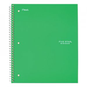 Five Star Wirebound Notebook, College Rule, 11 x 8 1/2, 100 Sheets, Green MEA72055 72055