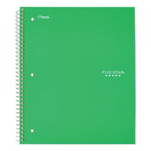 Five Star Wirebound Notebook, College Rule, 11 x 8 1/2, 100 Sheets, Green MEA72055 72055