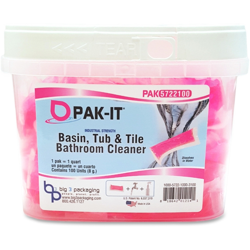 Big 3 Packaging PAK-IT Basin Tub/Tile Bathroom Cleaner Pak 57221004 BIG57221004