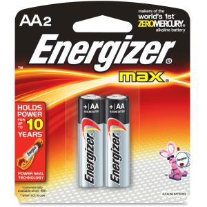 Energizer Max Alkaline AA Batteries E91BP2CT EVEE91BP2CT
