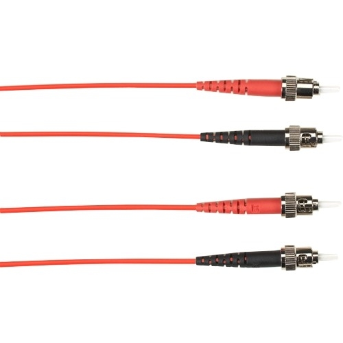 Black Box 1-m, ST-ST, 62.5-Micron, Multimode, Plenum, Red Fiber Optic Cable FOCMP62-001M-STST-RD