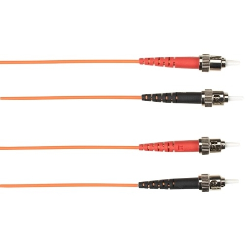 Black Box 15-m, ST-ST, 62.5-Micron, Multimode, Plenum, Orange Fiber Optic Cable FOCMP62-015M-STST-OR