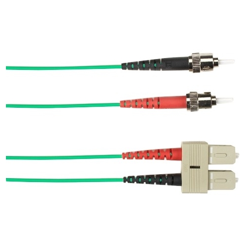 Black Box 1-m, ST-SC, 62.5-Micron, Multimode, PVC, Green Fiber Optic Cable FOCMR62-001M-STSC-GN