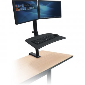 MooreCo Up-Rite Rear Dual Monitor Mount Desk Sit/Stand Workstation 91114
