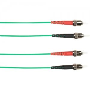 Black Box 3-m, ST-ST, 50-Micron, Multimode, Plenum, Green Fiber Optic Cable FOCMP50-003M-STST-GN