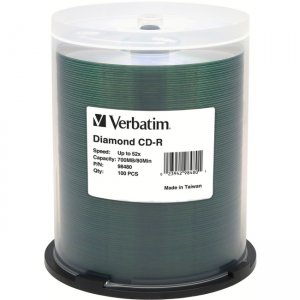 Verbatim CD-R 80MIN/700MB 52X Diamond 100PK Wrap 98480