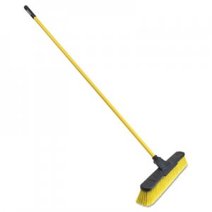 Quickie Multisurface Pushbroom, 24" Brush, 63 3/4" Handle, PET/Steel, Yellow/Black QCK00639FG2 00639FG-2
