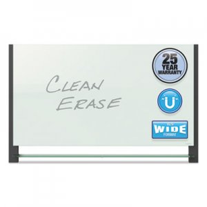 Quartet Evoque Magnetic Glass Marker Board with Black Aluminum Frame, 74 x 42, White QRTG7442BA G7442BA