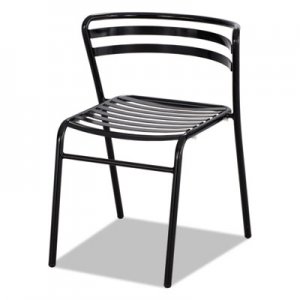Safco CoGo Steel Outdoor/Indoor Stack Chair, Black, 2/Carton SAF4360BL 4360BL