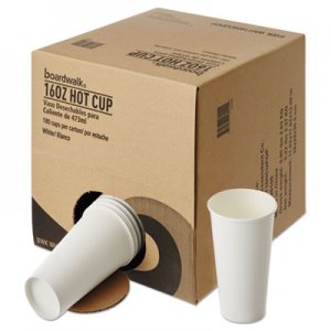Boardwalk Convenience Pack Paper Hot Cups, 16 oz, White, 180/Carton BWKWHT16HCUPOP