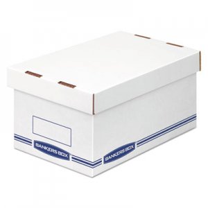 Bankers Box Organizer Storage Boxes, Medium, White/Blue, 12/Carton FEL4662201 4662201